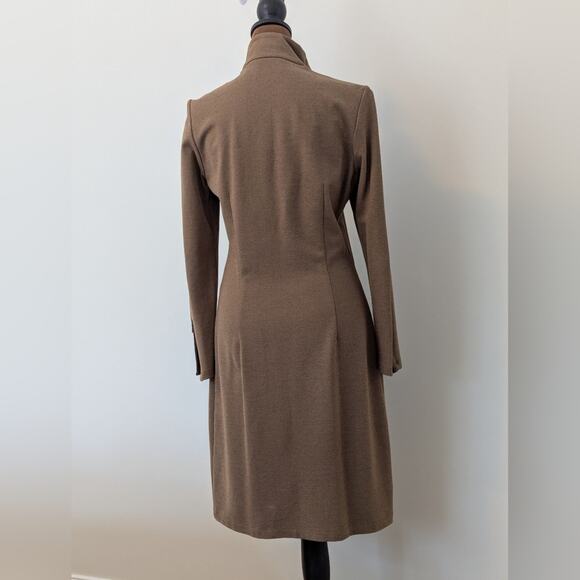 J.McLaughlin Bedford Brown Stretch Spandex Long Sleeve Stretch Knit Golf Dress S - Picture 5 of 9